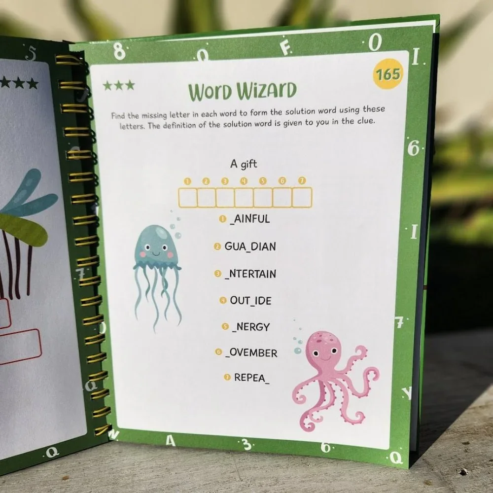 NEW Kids Brain Teaser Puzzle Activity Book Sodoku Crossword Word Search Workbook